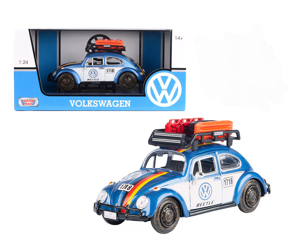 1:24 Volkswagen Beetle Off Road Custom 1966 – White with Blue – Limited Edition