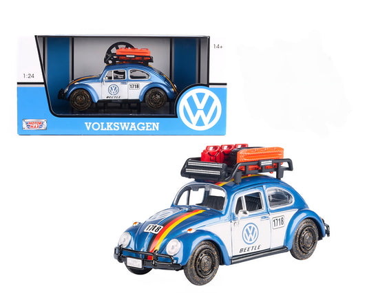 1:24 Volkswagen Beetle Off Road Custom 1966 – White with Blue – Limited Edition
