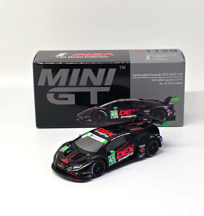 Mini GT 1:64 Lamborghini Huracán GT3 EVO2 #45 No.45 DEX Imaging 2024 IMSA Daytona 24 Hrs