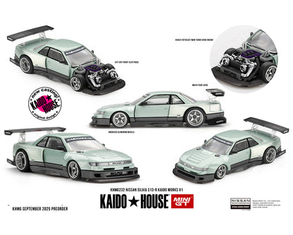 Kaido House x Mini GT Nissan Silvia S13-R – Sea Foam Green //232