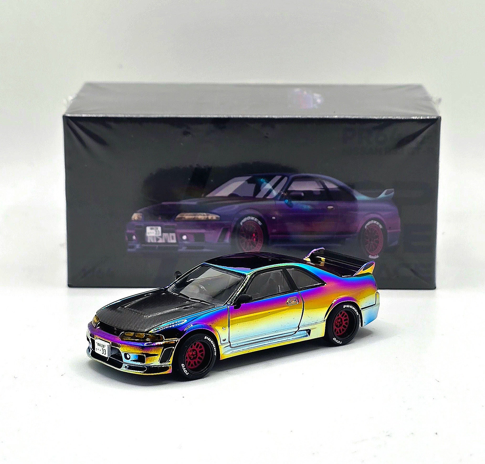 POPRACE 1/64 SKYLINE GT-R R33 Magic Chrome VANCOUVER Edition PR640425