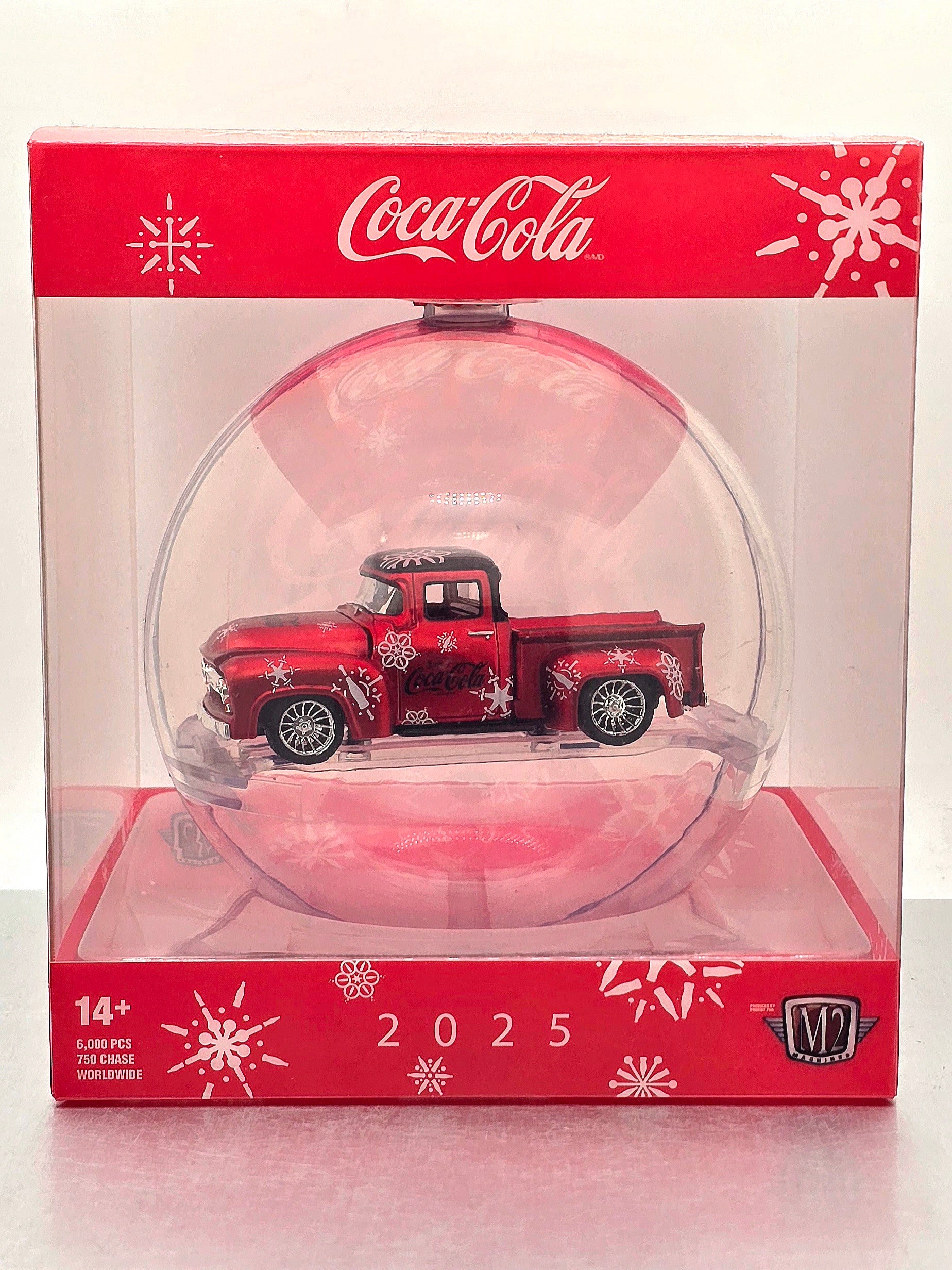 2 PACK M2 Machines 2025 Coca-Cola Christmas Ornament 1956 Ford F-100 Truck Red /CHASE VARIANT