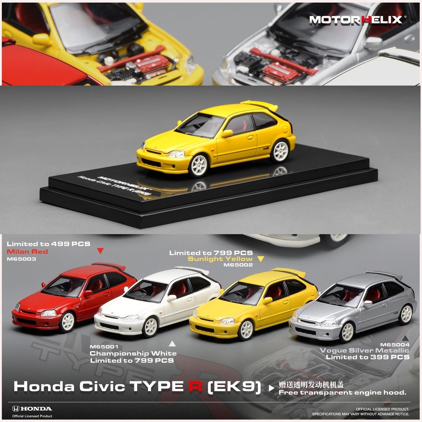 MOTORHELIX 1:64 HONDA Civic Type R (EK9)