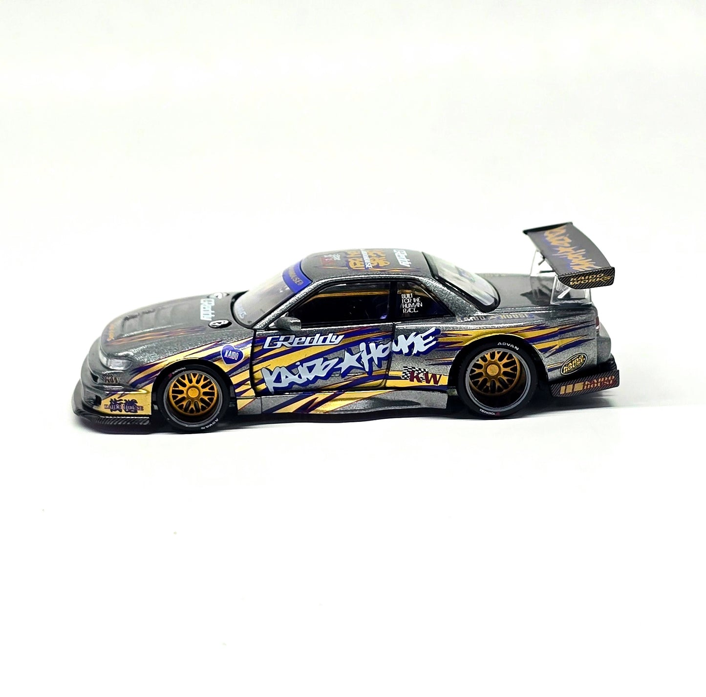 Kaido House x Mini GT Nissan Silvia S13-R Kaido Drift V1 Greddy – Gunmetal Gray