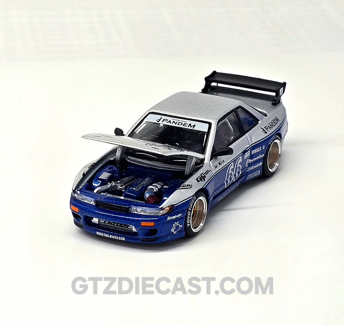 POPRACE 1/64 PANDEM SILVIA S13 MOONTECH BLUE PR640264