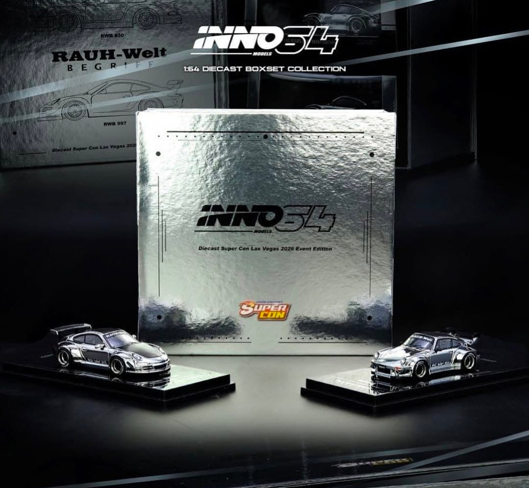 Inno64 Chrome RWB 930/997 - 2026 Las Vegas Super Con Exclusive Two Car Box Set