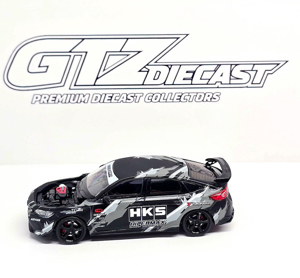 Motorhelix 1/64 Honda Civic TYPE R (FL5) HKS Matte Black M65320