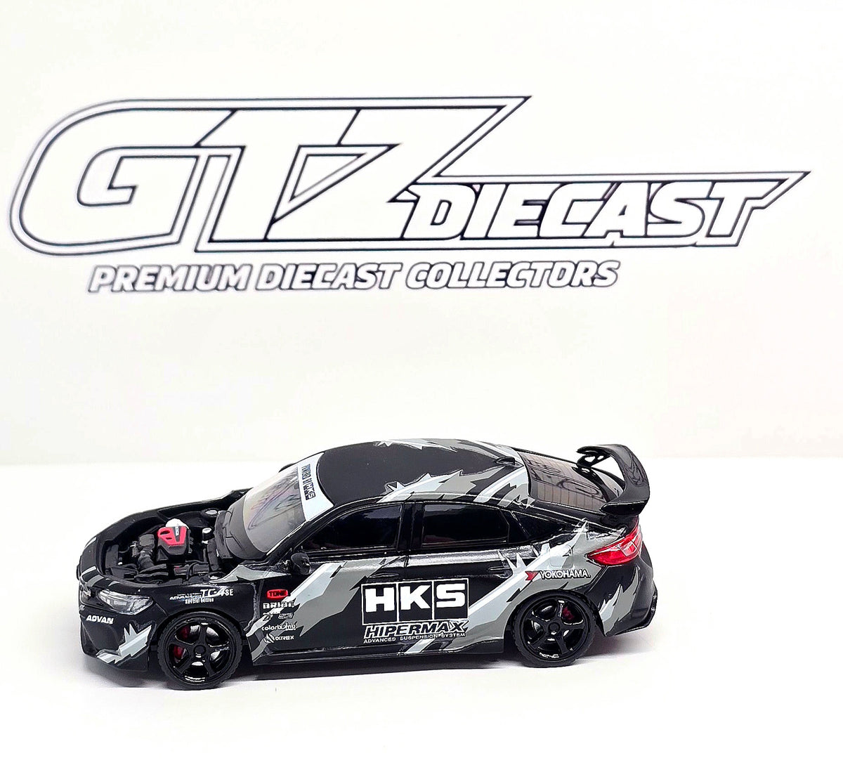 Motorhelix 1/64 Honda Civic TYPE R (FL5) HKS Matte Black M65320