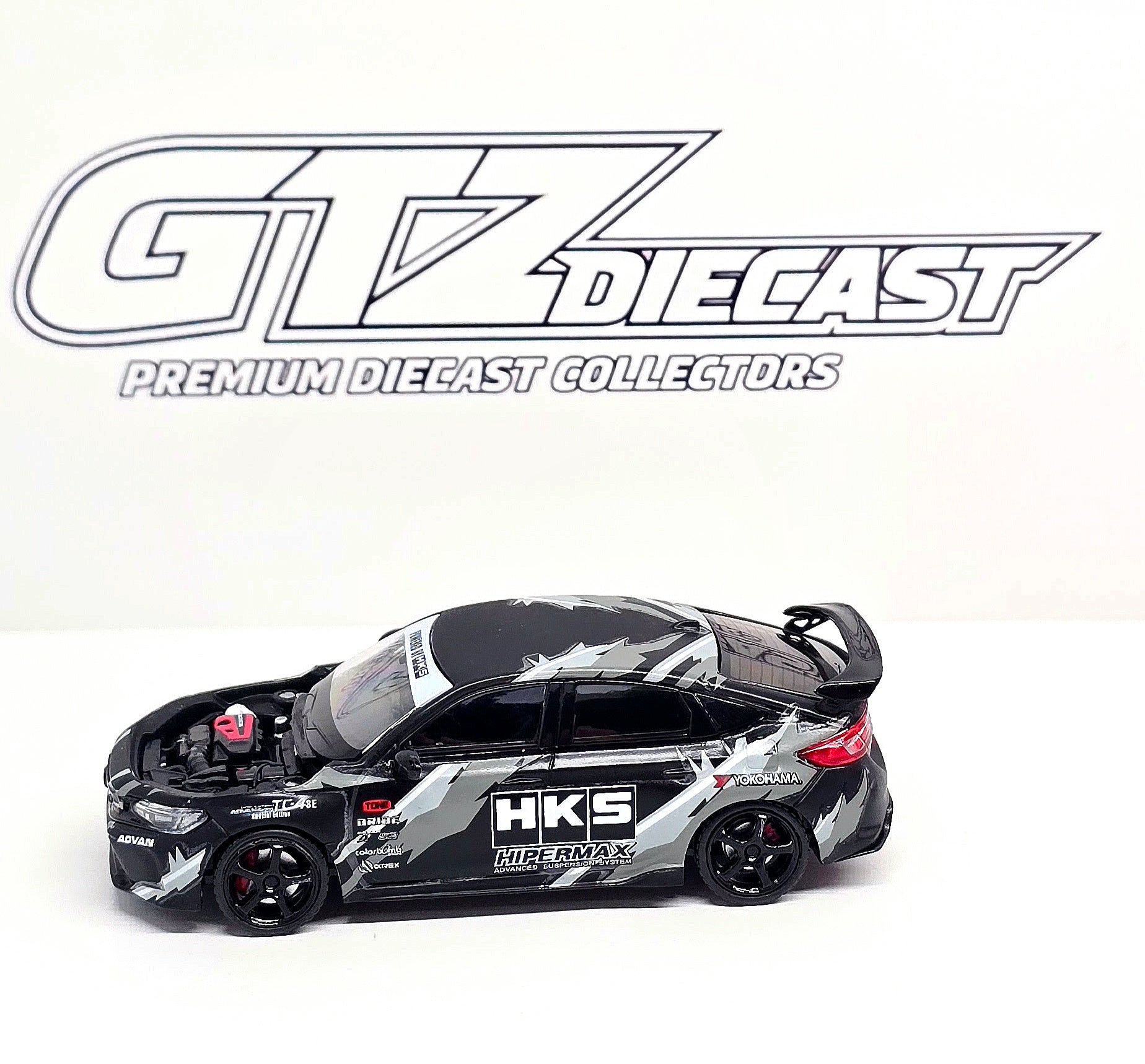 Motorhelix 1/64 Honda Civic TYPE R (FL5) HKS Matte Black M65320