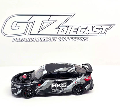 Motorhelix 1/64 Honda Civic TYPE R (FL5) HKS Matte Black M65320