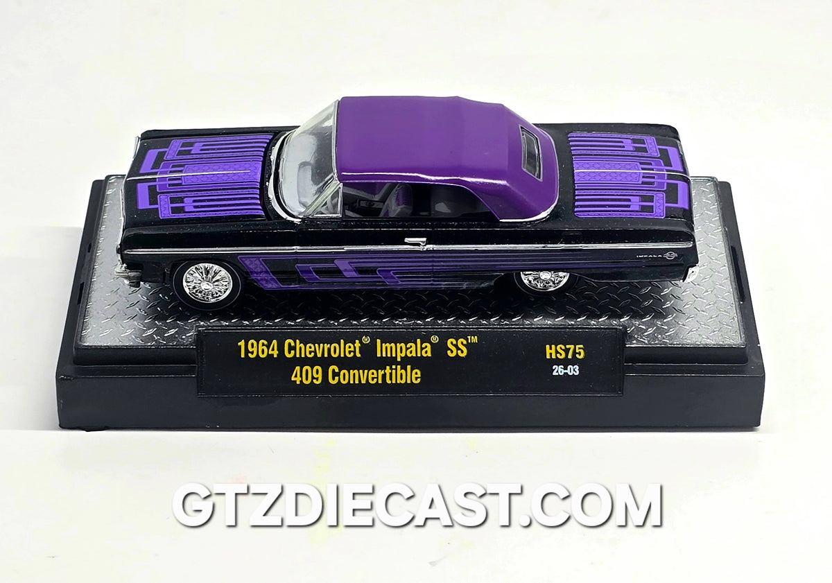 M2 Machines 1:64 1964 Chevrolet Impala SS 409 Convertible – Black – Hobby Exclusive