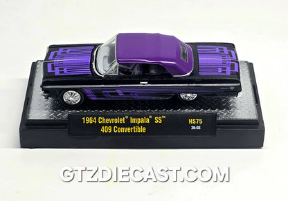 M2 Machines 1:64 1964 Chevrolet Impala SS 409 Convertible – Black – Hobby Exclusive