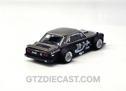 POPRACE 1/64 SKYLINE GT-R DRIFT (HAKOSUKA) - COCA COLA ZERO JP BLACK CHROME PR640161