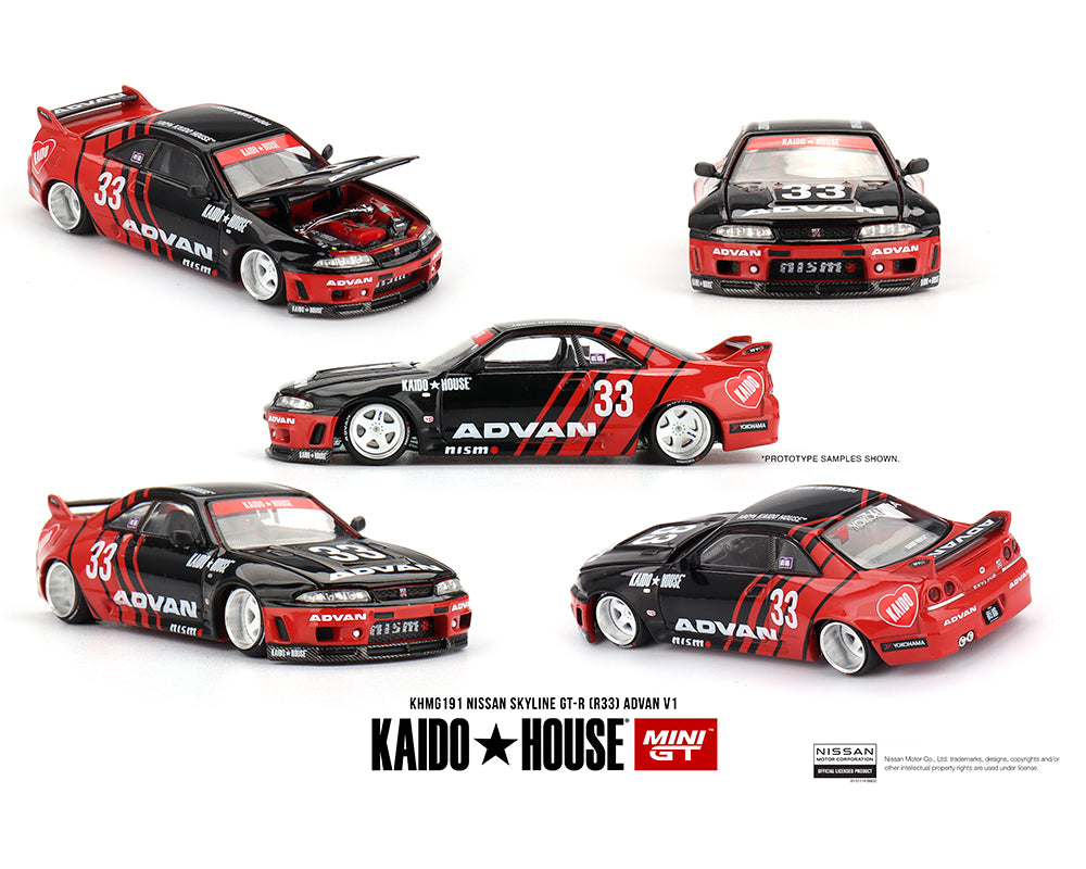 Nissan Skyline GT-R (R33) ADVAN #191 - Kaido House x Mini GT 1:64