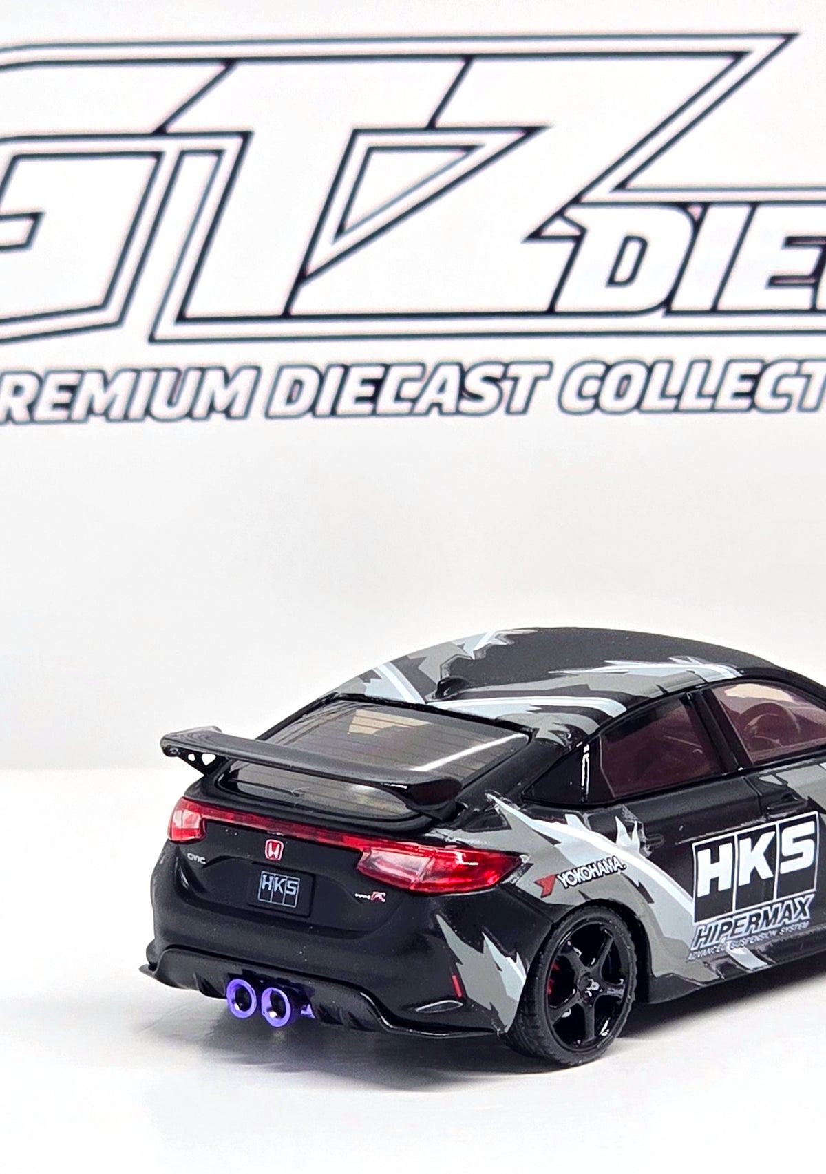 Motorhelix 1/64 Honda Civic TYPE R (FL5) HKS Matte Black M65320