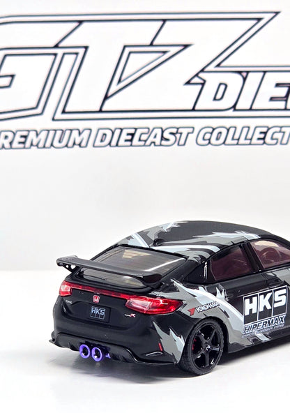 Motorhelix 1/64 Honda Civic TYPE R (FL5) HKS Matte Black M65320
