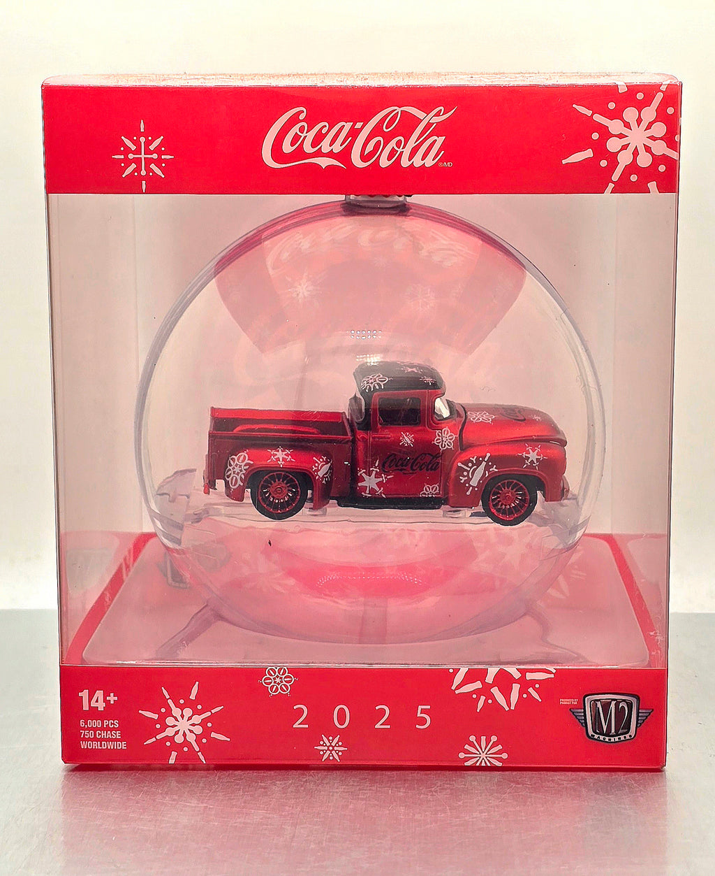 2 PACK M2 Machines 2025 Coca-Cola Christmas Ornament 1956 Ford F-100 Truck Red /CHASE VARIANT