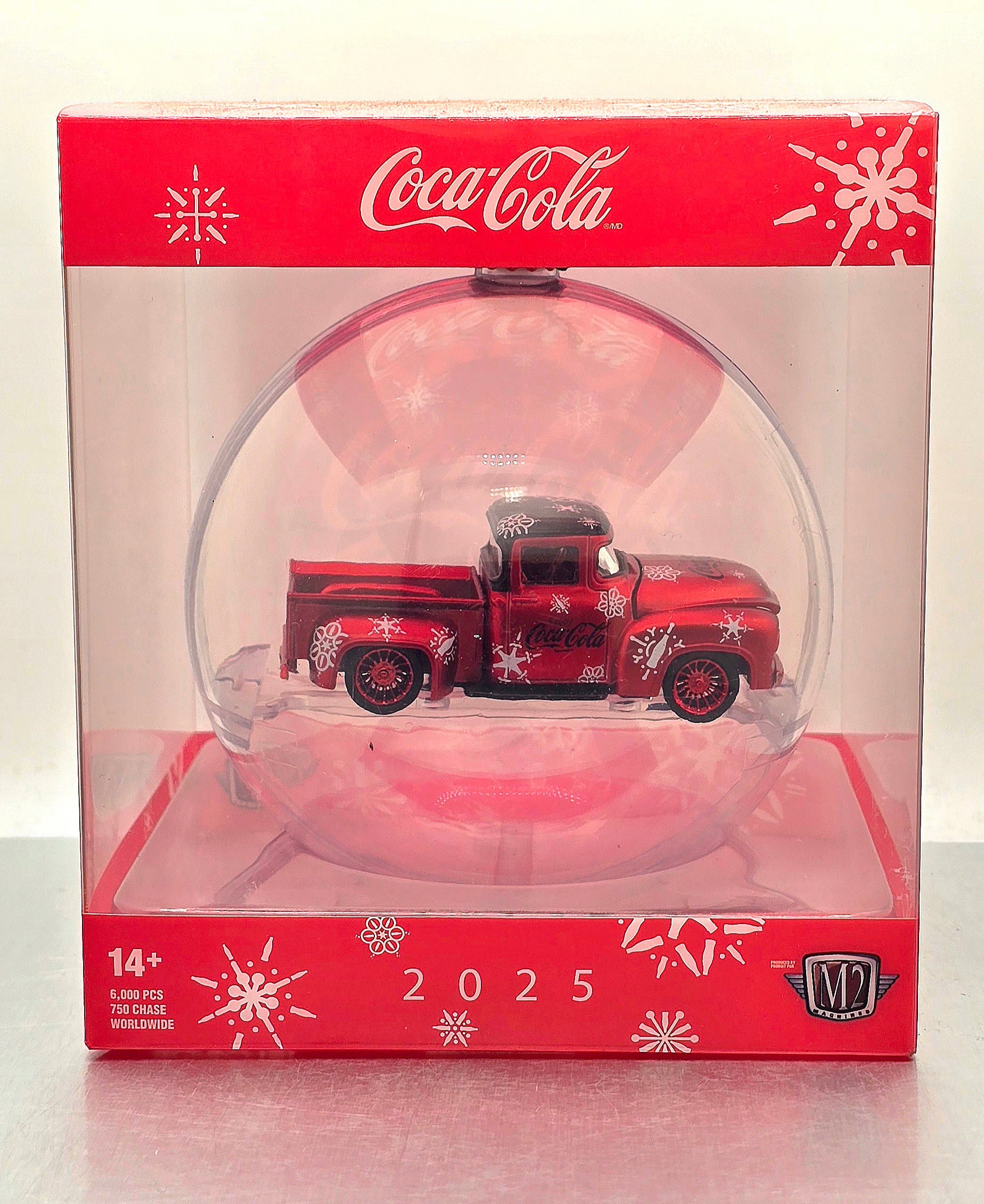 2 PACK M2 Machines 2025 Coca-Cola Christmas Ornament 1956 Ford F-100 Truck Red /CHASE VARIANT