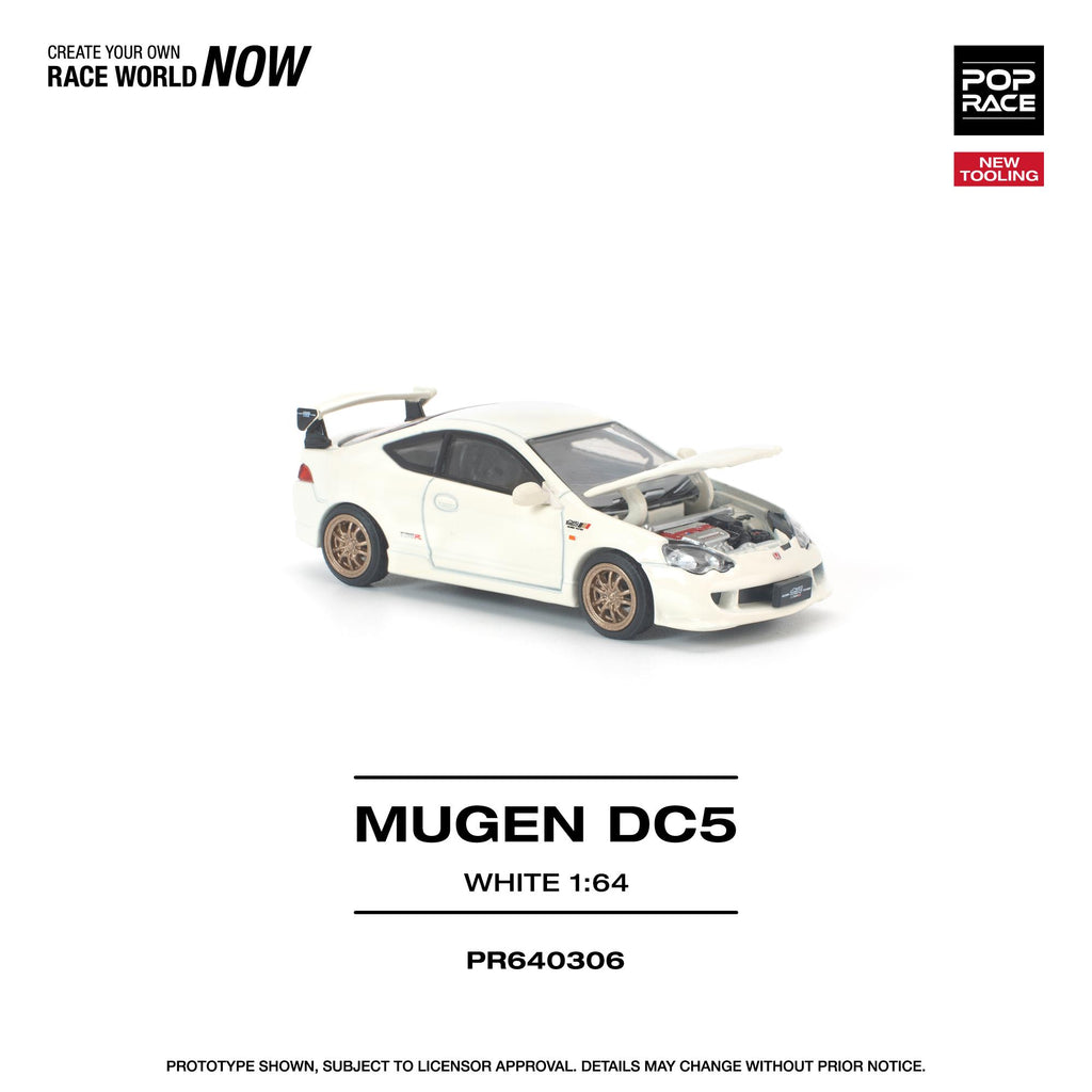 (PRE ORDER)POPRACE 1/64 HONDA DC5 MUGEN WHITE NEW TOOLING
