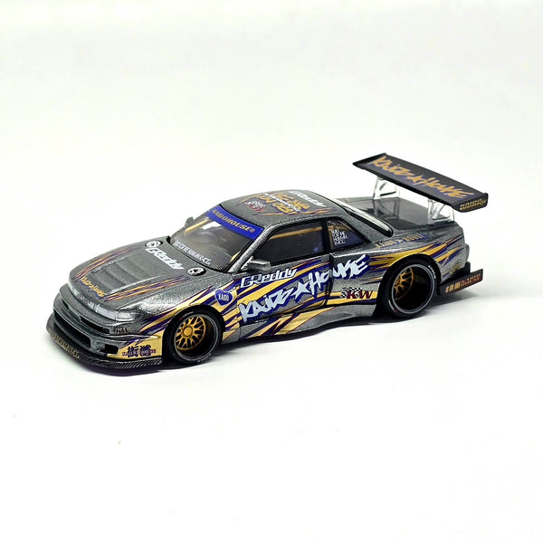 Kaido House x Mini GT Nissan Silvia S13-R Kaido Drift V1 Greddy – Gunmetal Gray