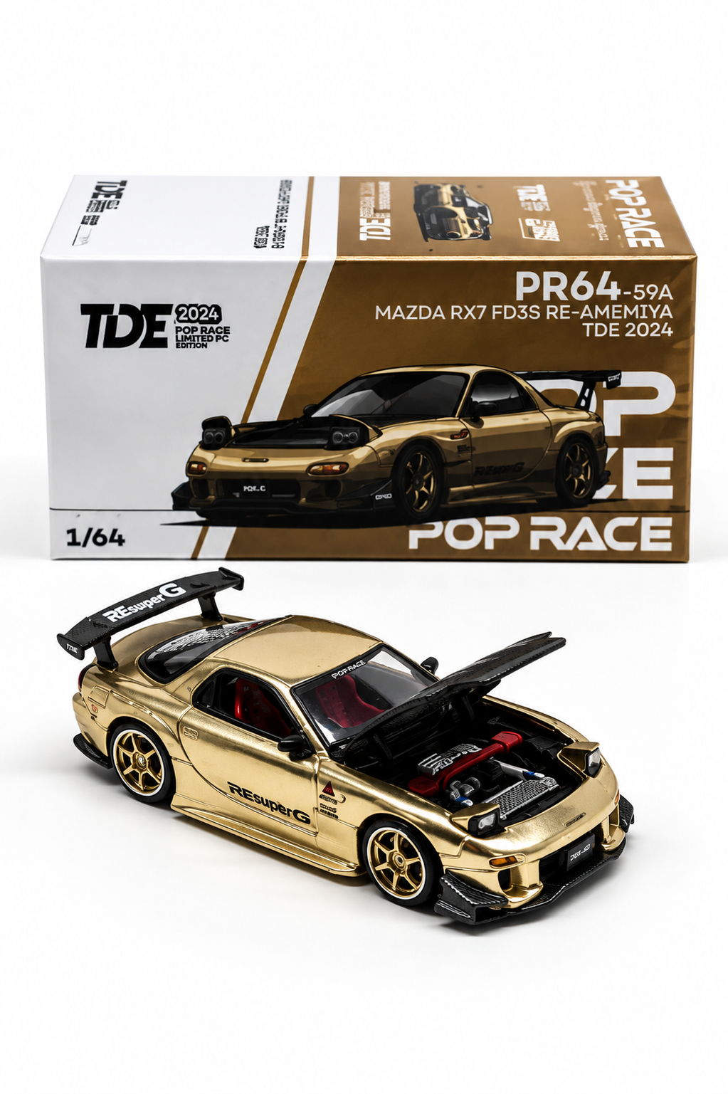 POPRACE 1/64 MAZDA RX7 FD3S RE-AMEMIYA TDE 2026 PR640512
