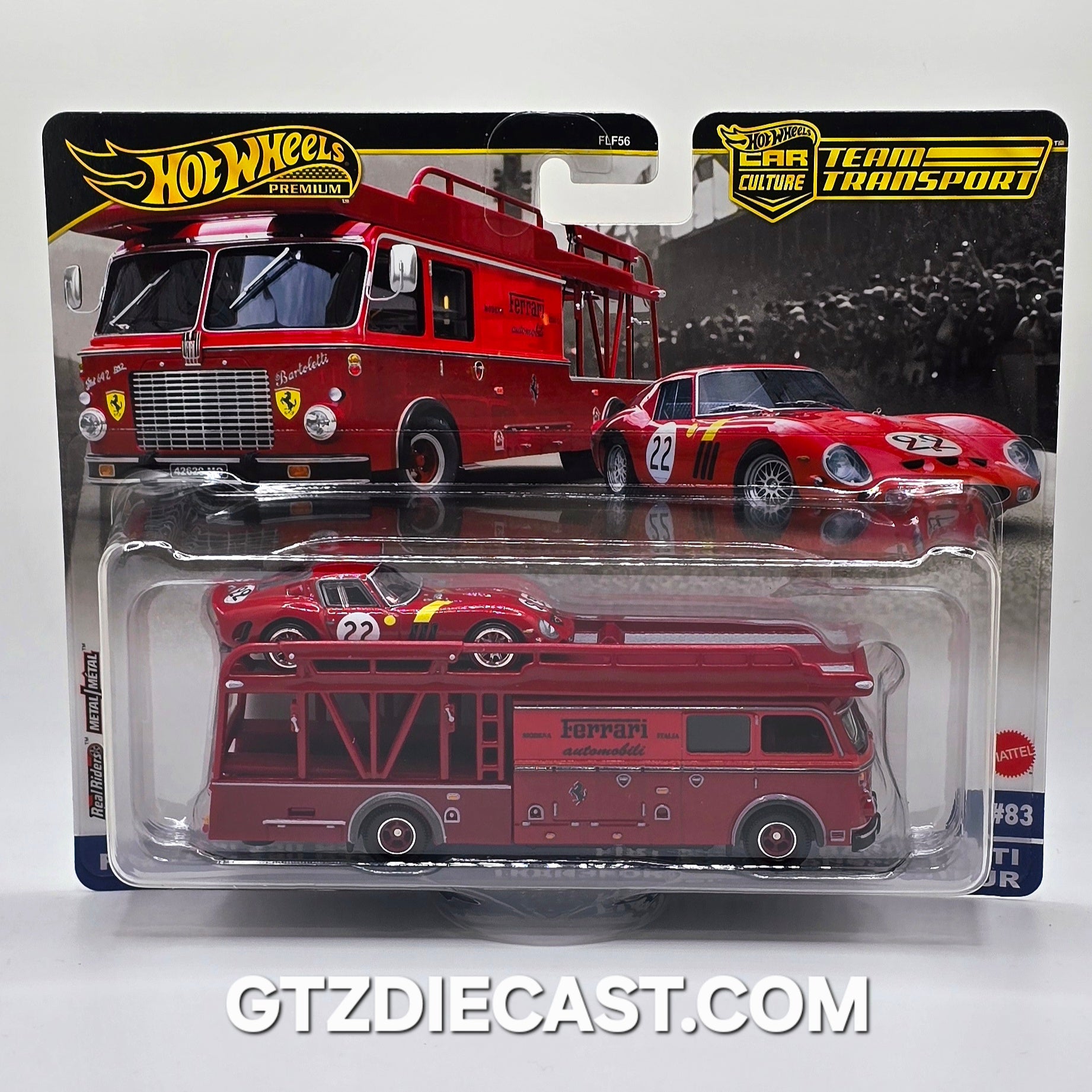 Hot Wheels Ferrari 250 GTO & Fiat 642 RN2 Bartoletti Transporter Team Transport Premium