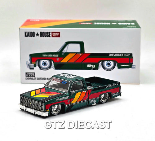 Kaido House x Mini GT 1:64 Chevrolet Silverado KAIDO WORKS V3 -Dark Green