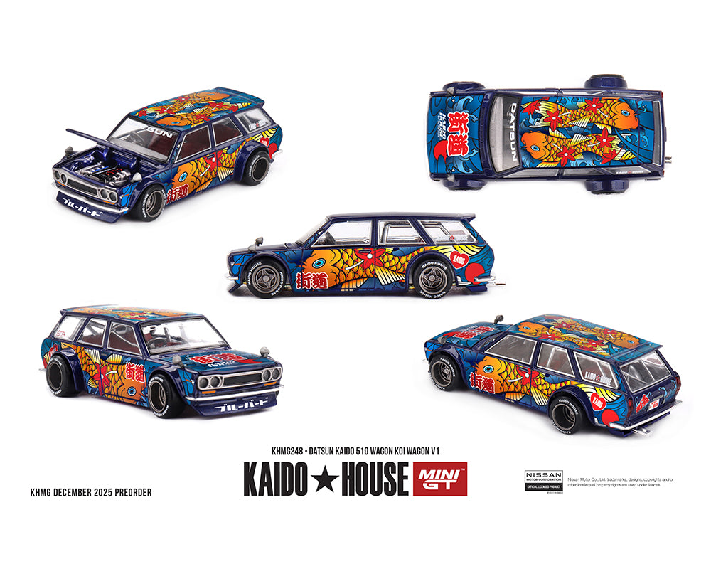 Kaido House x Mini GT Datsun KAIDO 510 Wagon Koi Wagon V1- Blue