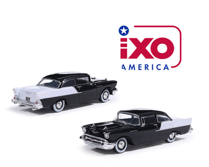 1957 Chevrolet One-Fifty Sedan – Onyx Black and India Ivory- Limited Edition IXO Model 1:64