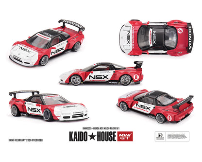 (Preorder) Kaido House x Mini GT 1:64 Honda NSX Kaido Racing V1 – Red/White