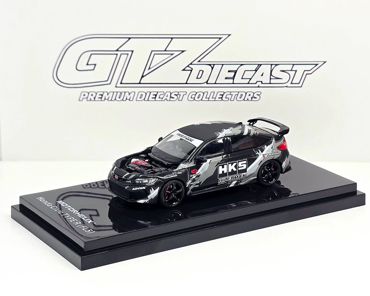 Motorhelix 1/64 Honda Civic TYPE R (FL5) HKS Matte Black M65320