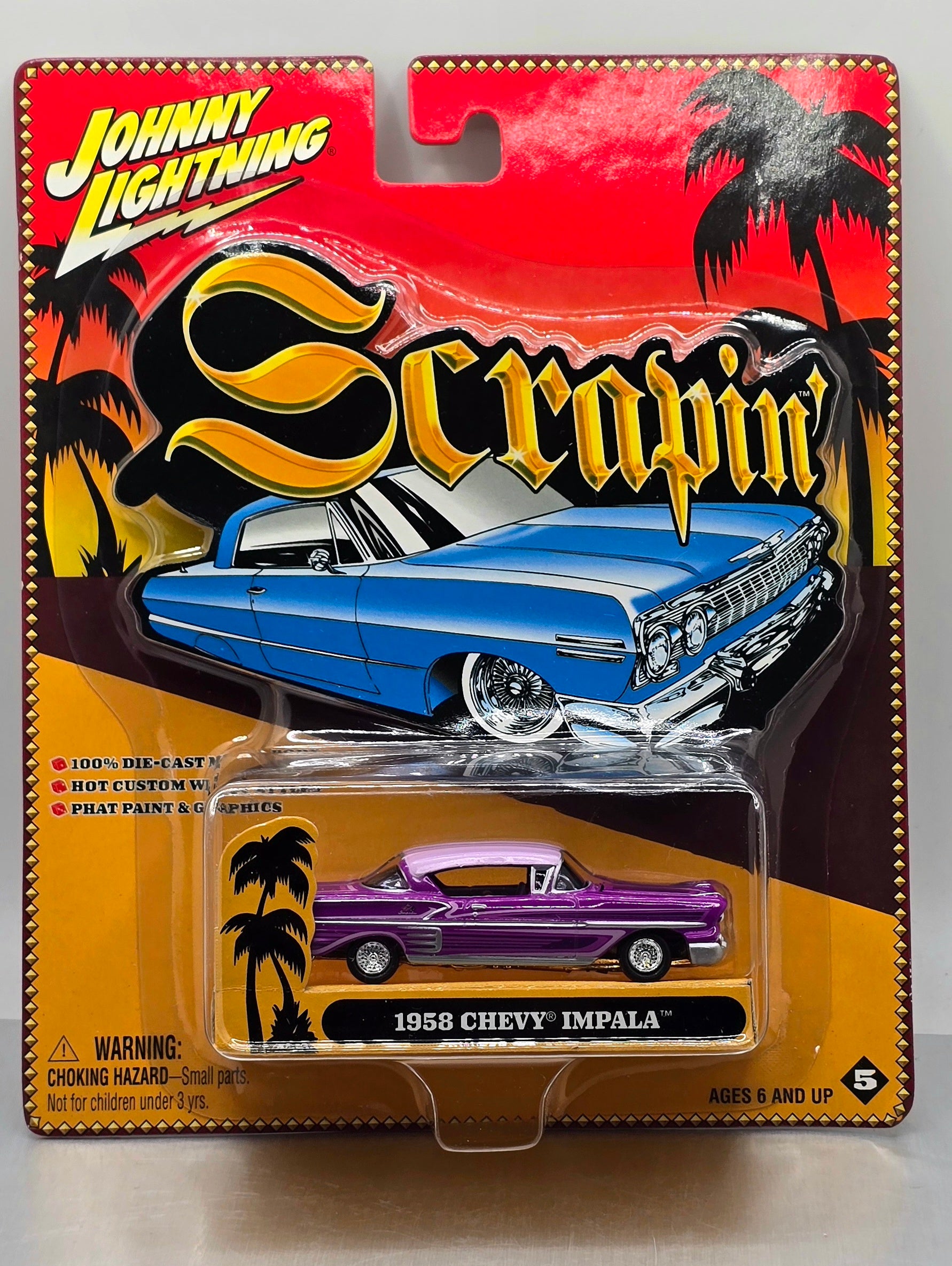 Johnny Lightning Scrapin 1958 Chevy Impala Purple