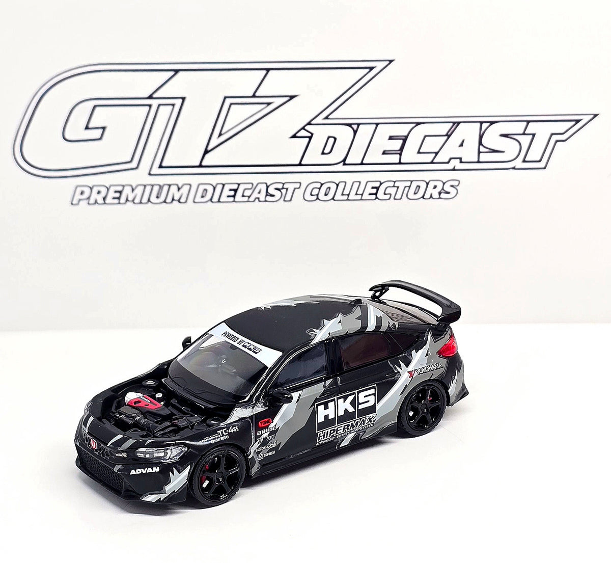 Motorhelix 1/64 Honda Civic TYPE R (FL5) HKS Matte Black M65320