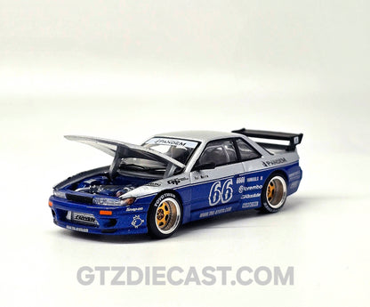 POPRACE 1/64 PANDEM SILVIA S13 MOONTECH BLUE PR640264