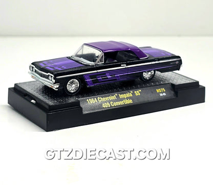M2 Machines 1:64 1964 Chevrolet Impala SS 409 Convertible – Black – Hobby Exclusive