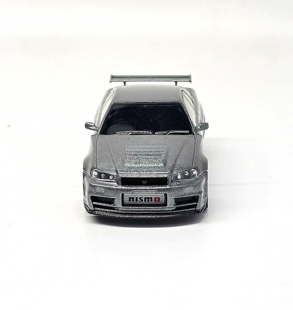 Mini GT #1160 1:64 Nissan Skyline GT-R Dark Metal Gray (NISMO BNR34 CRS Version)