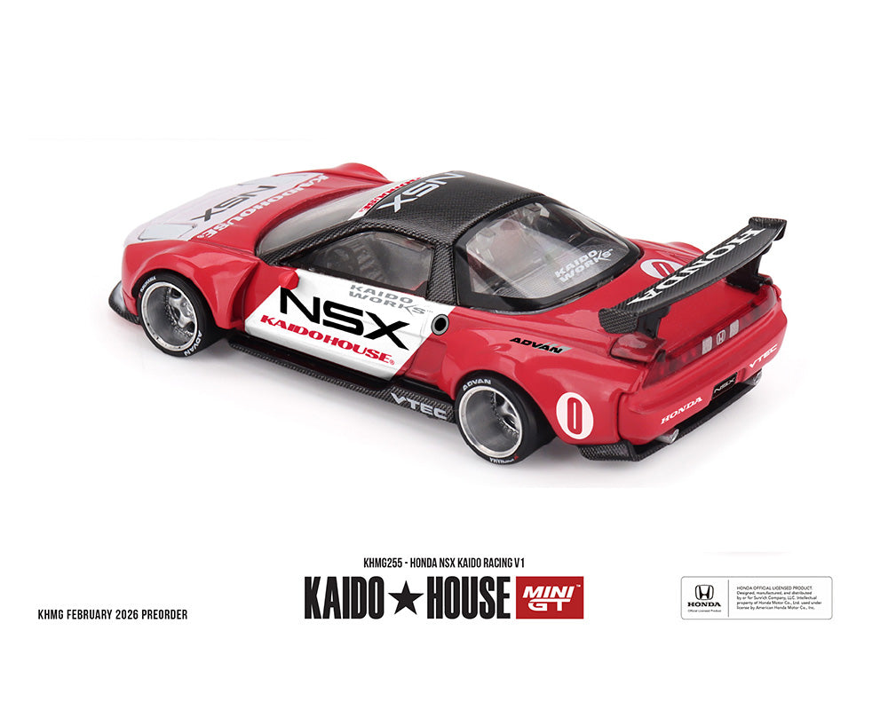 (Preorder) Kaido House x Mini GT 1:64 Honda NSX Kaido Racing V1 – Red/White