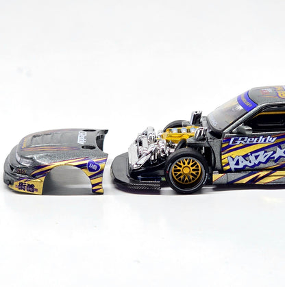 Kaido House x Mini GT Nissan Silvia S13-R Kaido Drift V1 Greddy – Gunmetal Gray