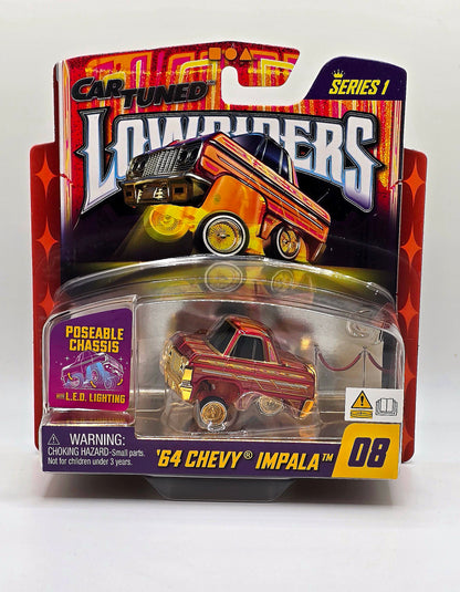 CarTuned 1:64 Lowriders SHOW GLOW Series 1 Assortment of 8 Styles 2025 – L.E.D. Light Up Chassis