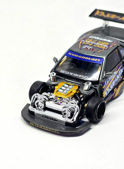 Kaido House x Mini GT Nissan Silvia S13-R Kaido Drift V1 Greddy – Gunmetal Gray