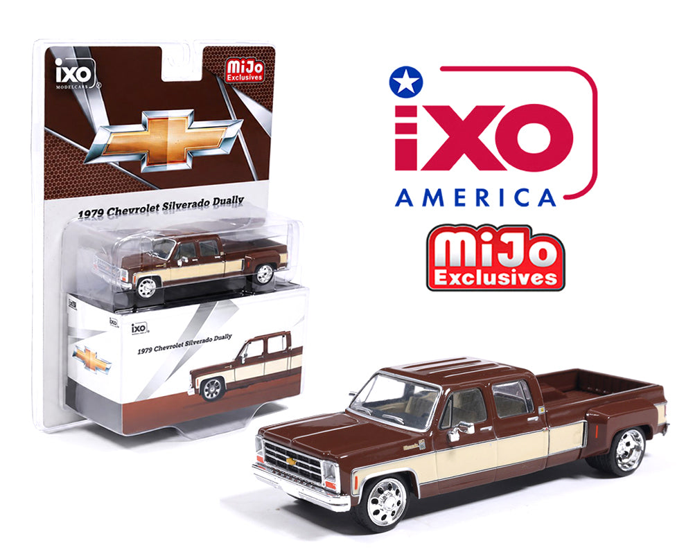 Order
IXO Model 1:64 1979 Chevrolet Silverado C30 Crew Cab Dually Lowered – Cordova Brown and Santa Fe Tan – Limited Edition – Mijo Exclusives