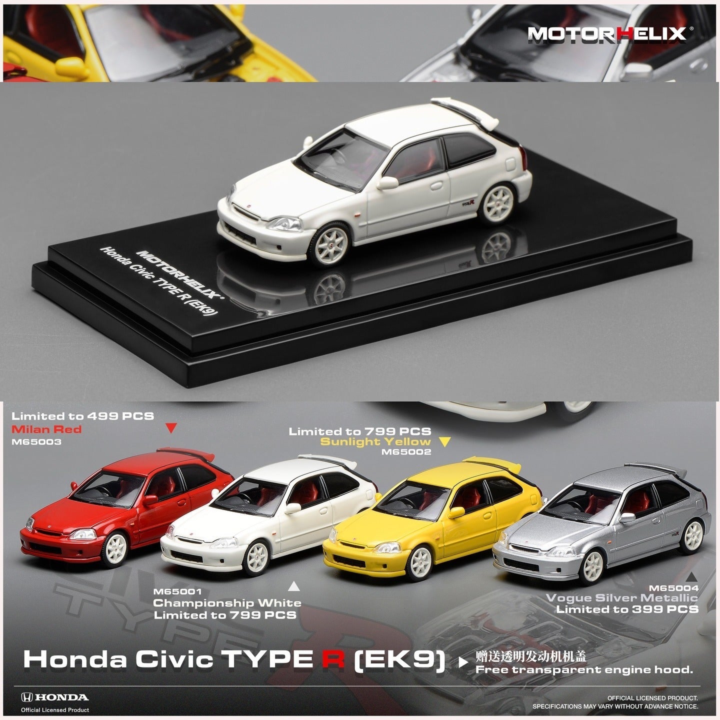 MOTORHELIX 1:64 HONDA Civic Type R (EK9)