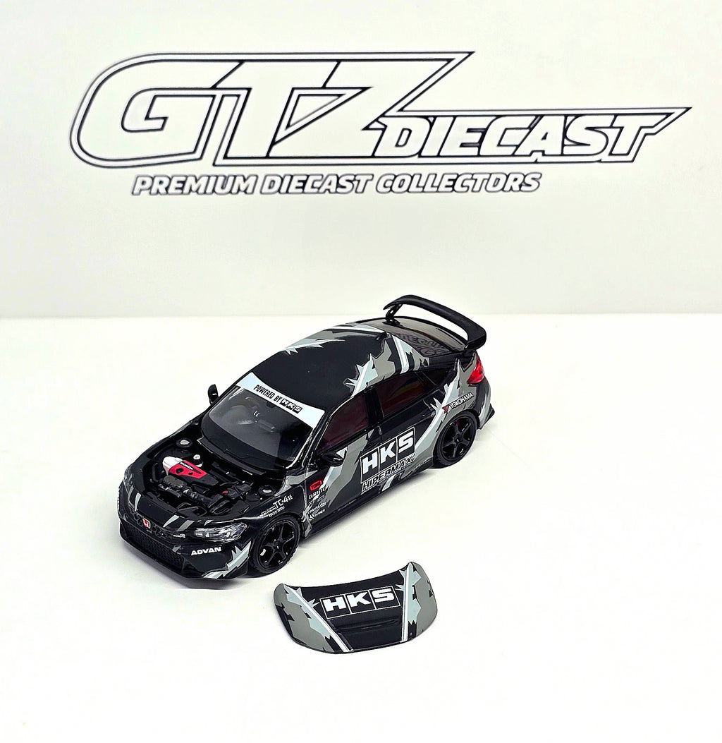 Motorhelix 1/64 Honda Civic TYPE R (FL5) HKS Matte Black M65320