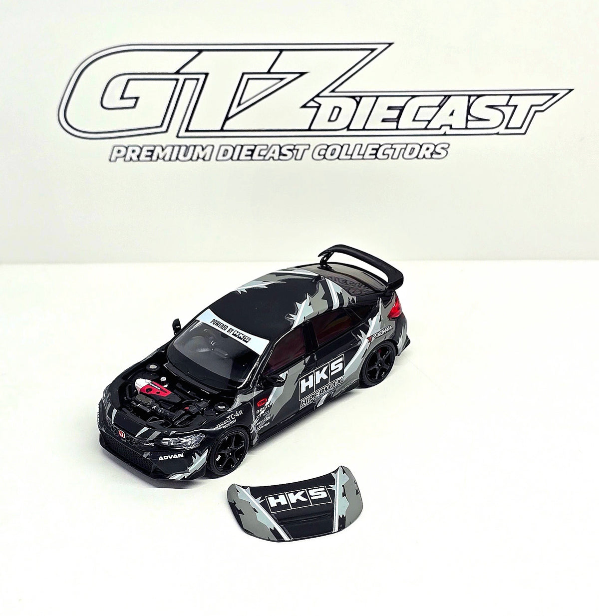 Motorhelix 1/64 Honda Civic TYPE R (FL5) HKS Matte Black M65320