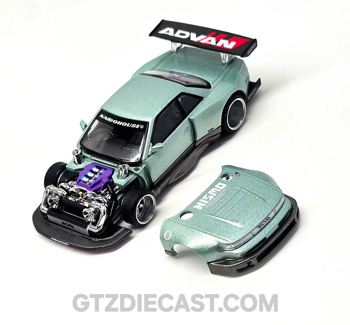 Kaido House x Mini GT Nissan Silvia S13-R – Sea Foam Green //232