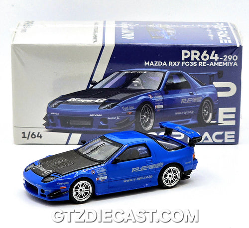 Pop Race Mazda RX7 FC3S RE-Amemiya Blue 640290 1/64
