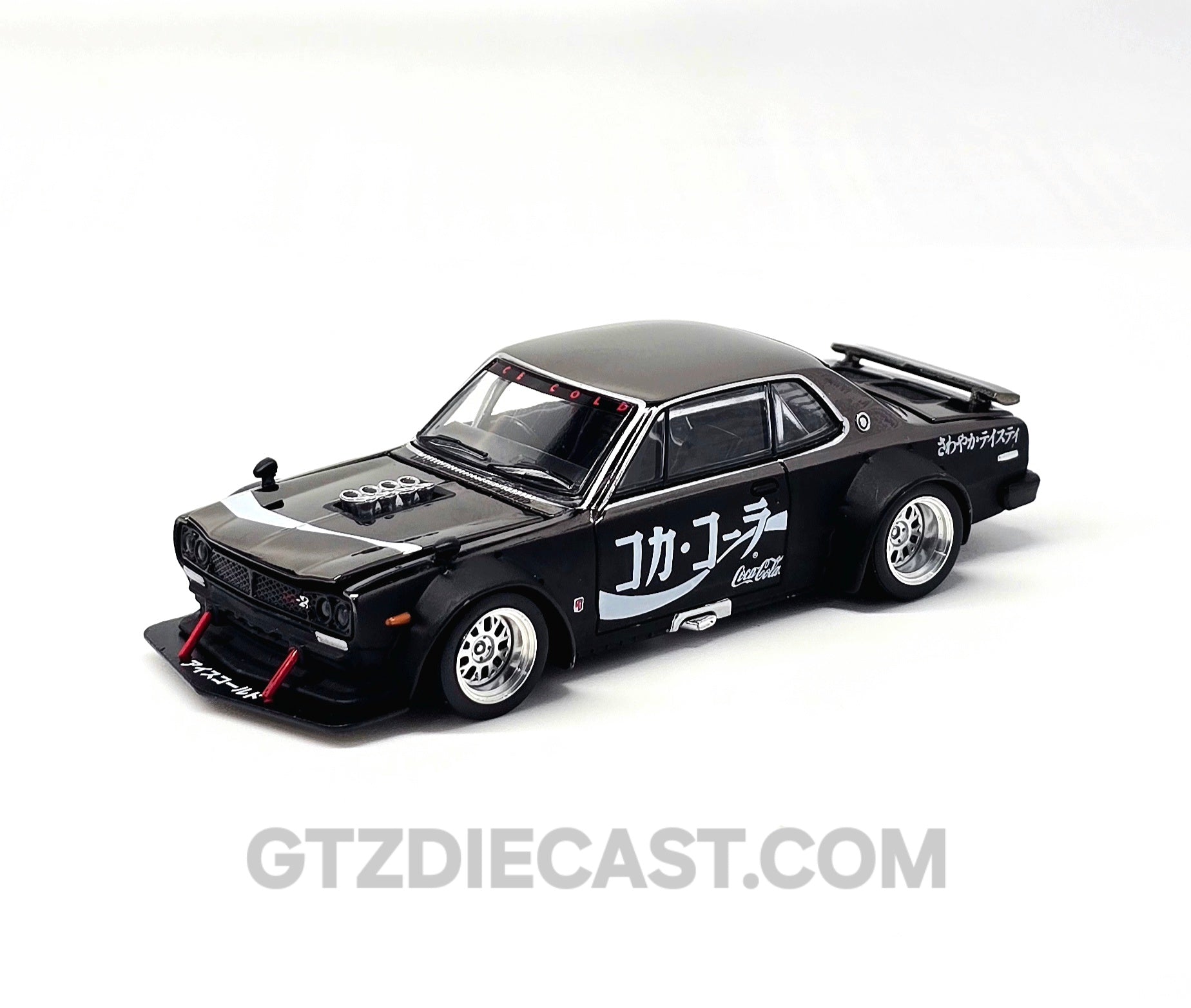 POPRACE 1/64 SKYLINE GT-R DRIFT (HAKOSUKA) - COCA COLA ZERO JP BLACK CHROME PR640161
