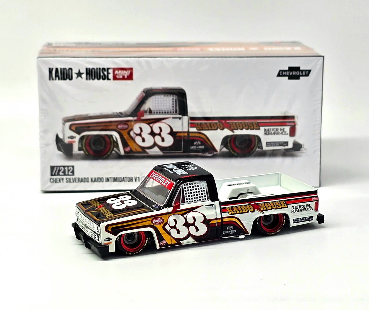 Chevrolet Silverado KAIDO Intimidator V1 - White w/ Brown Two-tone - Kaido House x Mini GT  1:64