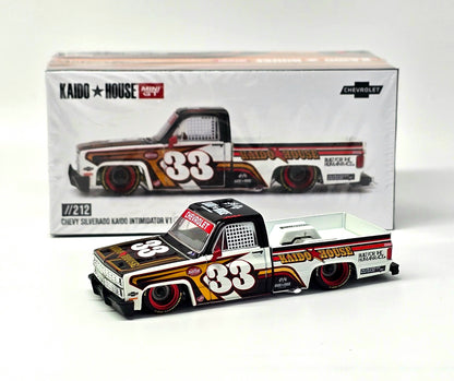 Chevrolet Silverado KAIDO Intimidator V1 - White w/ Brown Two-tone - Kaido House x Mini GT  1:64