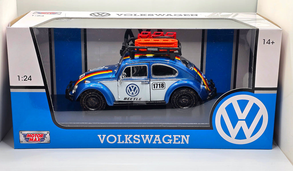 1:24 Volkswagen Beetle Off Road Custom 1966 – White with Blue – Limited Edition